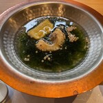 御料理 竹寳 - 天然鯛と京都の生麩の青さ仕立てのスープ