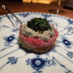 カモシヤ クスモト - 牛のタルタル　隠し味に牡蠣！