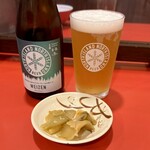 カドヤ食堂 - クラフトビール ヴァイツエン 880円（ザーサイ付き）