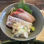 Tachiuo - アジフライ定食　刺身