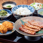 Sendai beef tongue and fried oysters set meal