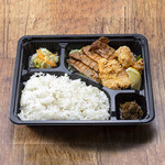 Beef tongue & fried chicken Bento (boxed lunch)