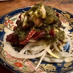 中華バール金柑 - タコのアテ 葱山椒ソース