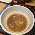 麺屋 睡蓮 - スープ割　ネギと柚子を入れていただきました！