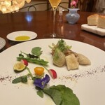 Risutorante Kasa Setouchi - 炙りトマト、山菜フリット、小豆島ヤリイカ