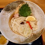 自家製手打 やおきうどん - 令和6年2月 ランチタイム(11:00〜14:00)
            とり天ぶっかけうどん定食(かやくご飯、漬けもの付) 税込1020円