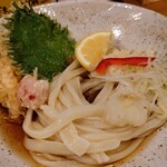 自家製手打 やおきうどん - 令和6年2月 ランチタイム(11:00〜14:00)
            とり天ぶっかけうどん定食(かやくご飯、漬けもの付) 税込1020円