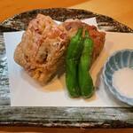 季節料理 よし野 - 海老しんじょう蓮根挟み揚げ