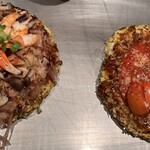 Okonomi Teppan Izakaya Don - DONスペシャル焼き　トマトチーズお好み焼き