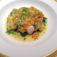 アピシウス - 真牡蠣のエテュヴェベルシヤード Or フォワグラのフラン アマルーラのソース