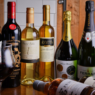 A wide selection of drinks including Korean sake, Indian wine, and Japanese whisky.