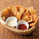 Tortilla chips 2 types of dip