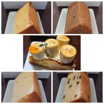 DAIBAN COFFEE cafe - テイクアウトしたシフォンケーキ(オレンジ、珈琲、レーズン、レモン)とバナナタルト✨