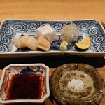 日本料理FUJI - 白海松貝と鮃:白松海貝は醤油でサッと炙り｡