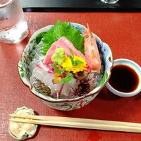 下鴨福助 - 向付(中トロ、天鯛、車海老)