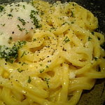 あんぷく - うどんで作ったカルボナーラ