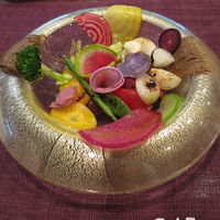 祗園245 - 色々野菜のサラダ、熟成黒ニンニクのソース3