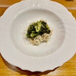 f - 紅ずわい蟹とふくたちとボッタルガのマリネ