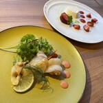 ゆと森倶楽部 - メイン提供30分前のオードブル。日暮れを愉しみながらシャンパンやビールを楽しむひとときが最高です