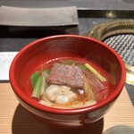 日本焼肉はせ川 別亭 - 神戸牛リブロース虎福白子焼き