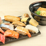 Udon/ Sushi set (plum)