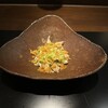 かわ村 - 自家製パスタ・タリオリーニ
白ミル貝と葉ニンニクと唐墨　春の訪れを感じました