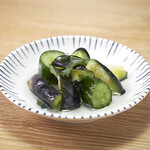 Lightly pickled eggplant and cucumber