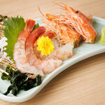 red shrimp sashimi