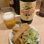 Ramen Tamaru - ビールとメンマ