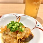 菊酔 - お通しの鰤南蛮漬け・暖かく全体的にバランス良い味わい。