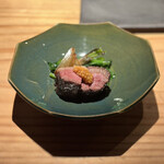 とり茶太郎 - 二年氷温熟成メークイン、茜ほうれん草、鴨ロース