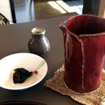 花尋庵 - そば湯とデザート佃煮（杏？）