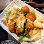 Bonten Shokudou - 本日のサービスランチ定食の野菜たっぷり肉団子の甘酢あんかけ