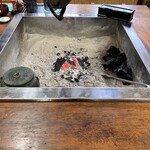 麺屋 十石 - ☆囲炉裏席　炭火 懐かしい、昔はここで煮炊きした　おきりきみ　おつみっこ（すいとん）とか煮炊きした　炭いじりは何だか楽しい