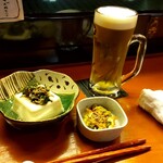 ごはん処 途々 - しらす奴、お通し＆ビール