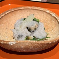 一石三鳥 別邸 - 前菜:蛤と山菜の蓮和え