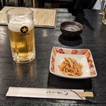 市松 - 晩酌セットのビールと切り干し