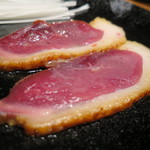 鳥茂 - 鴨の醤油漬け、白髪葱で