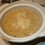 筑紫樓 - ６．ふかひれ・蟹肉・干し貝柱入り土鍋御飯（2014.1.1x）