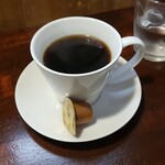 キッチン ブルー グローブ - ホットコーヒーのアップ