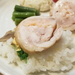 キッチン ブルー グローブ - バロンティーヌを乗せて