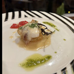 リストランテ ピノキオ - マフクと自家製ベーコンのサルティンポ　焼きリゾット　　苦手めなフェンネルソースがとても爽やかだからびっくり〜　　byまみこまみこ