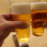 生ビールでかんぱ～い♪