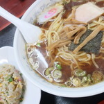 一番 - ラーメン 半チャーハンセット（麺大盛）