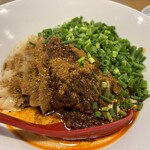 つけめんや 泉 - 汁無し担々麺（温盛）