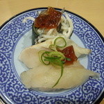 無添くら寿司 - ふぐ３点盛り　210円（2014.01.11）