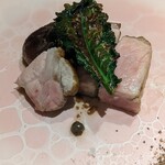 リストランテ コジィ コジィ - 群馬県産豚肉の炭火焼、アリッタと蕪、ジャガイモ、椎茸