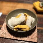 MAZ - ④バターナッツ、ボタン海老と頭の濃厚ソース、かぼちゃの種の泡