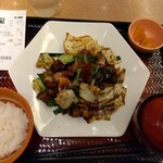 Ootoya - 茄子と豚のコク旨味噌炒め定食(ごはん少な目) 960円(税込)(2024年2月22日撮影)