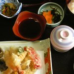 washokuresutorammiyoshi - 天麩羅定食（上）です。逆から撮影で申し訳ない。